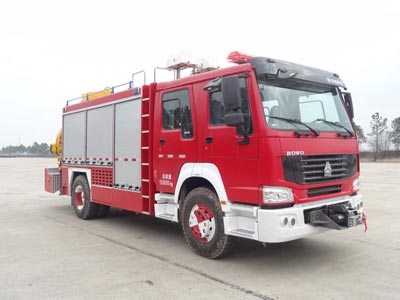 LLX5164TXFJY90-H型重汽豪沃双排座抢险救援消防车