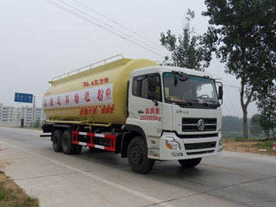 东风天龙32方低密度粉粒物料运输车