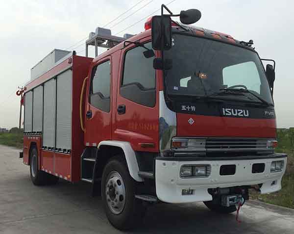 SJD5142TXFJY75-W型庆铃五十铃FVR重卡抢险救援消防车