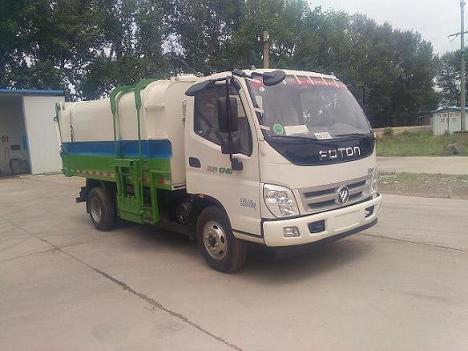 奥铃国五冷藏车自装卸式垃圾车图片