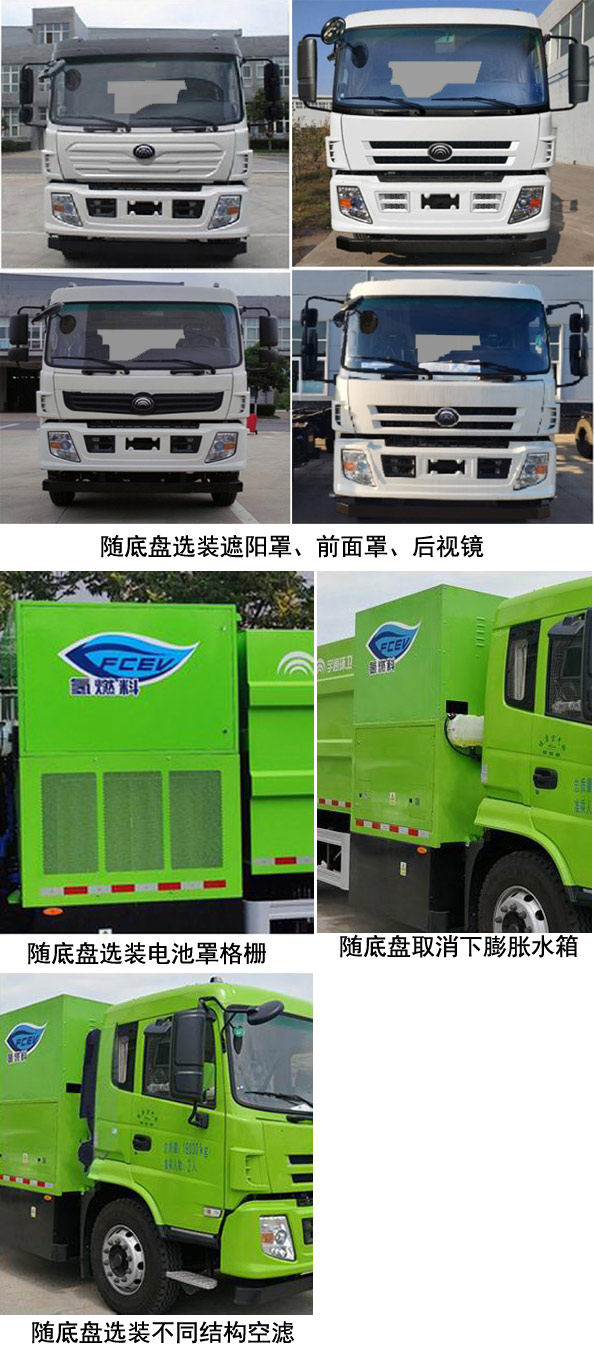 YTZ5181ZXLD0FCEV型燃料电池厢式垃圾车图片