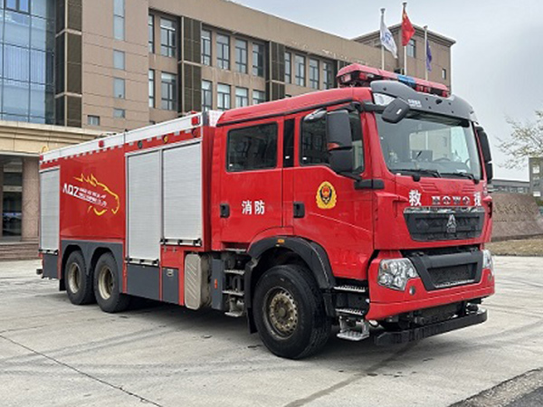 安奇正牌(AQZ5275GXFGL100/H)干粉水联用消防车结构及工作原理无锡消防车云梯能到几楼