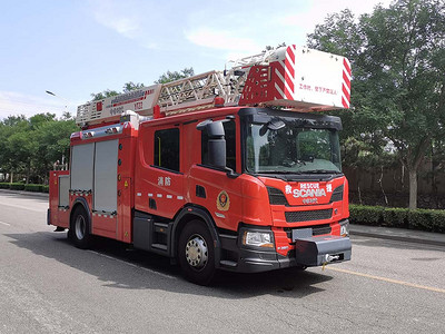 32米的云梯消防车最高能到几层图片